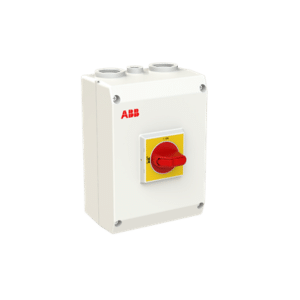 Sezionatore in custodia ABB OTP63BA3M 3P 63A IP65 maniglia rossa-gialla