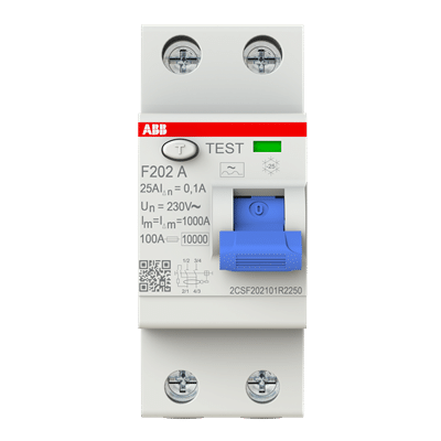 Interruttore differenziale puro ABB F202 AC-63/0,03 2P 63A 30mA