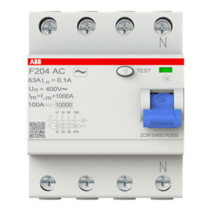 Interruttore differenziale puro ABB F204 A-63/0,1 4P 63A 100mA